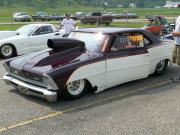 White and Maroon NOVA Drag Car